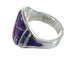 Southwest Magenta Turquoise Inlay Sterling Silver Ring Size 6-1/4 RX95212